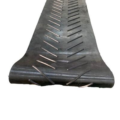 Flexible Herringbone Conveyor Belt Durable Industrial Conveyor Belt Black