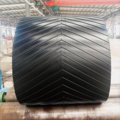 Flexible Herringbone Conveyor Belt Durable Industrial Conveyor Belt Black