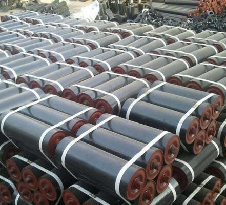 OEM Heavy Duty Idler Rollers Red Corrosion Resistant Idler Rollers With Bearings