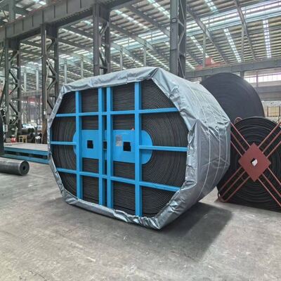Mining Conveyor Belts Bucket Black Rubber Conveyor Belt For Heavy Loads