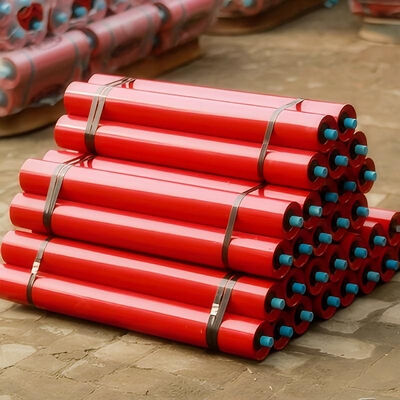 Customized Heavy Duty Idler Rollers Red Green Black Conveyor Steel Idler Rollers