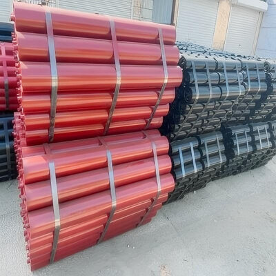 Customized Heavy Duty Idler Rollers Red Green Black Conveyor Steel Idler Rollers