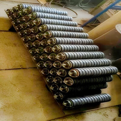 OEM Heavy Duty Idler Rollers Red Corrosion Resistant Idler Rollers With Bearings