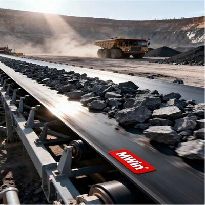 Black Heavy Duty Industrial Rubber Conveyor Belt For Bucket Elevator Conveyor System
